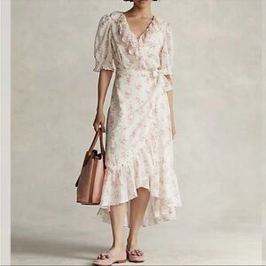 Ralph Lauren Pink Floral High Low Dress